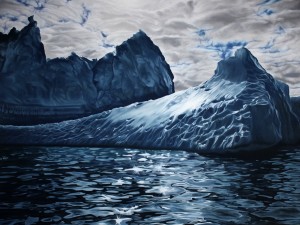 Zaria forman dipinge in maniera realistica i ghiacci artici per denunciare il cambiamento climatico.